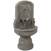 Floral Relief Polyresin Outdoor Wall Fountain