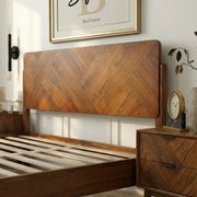 Geometric Parquet Wood Bed Frame