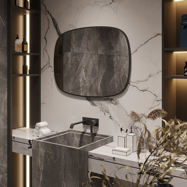 Rounded Rectangle Framed Wall Mirror