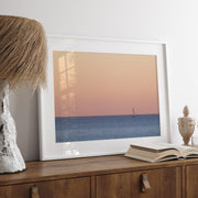 Ocean Sunset Sailboat Photography Print