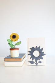 Sunflower Silhouette Steel Bookend
