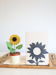 Sunflower Silhouette Steel Bookend