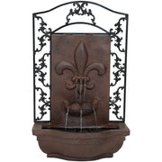 Fleur-de-Lis Scrollwork Outdoor Wall Fountain
