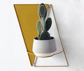 Geometric Wire Wall Planter — Powder-coated steel wall planter with mid-century geometric form, fifteen color options