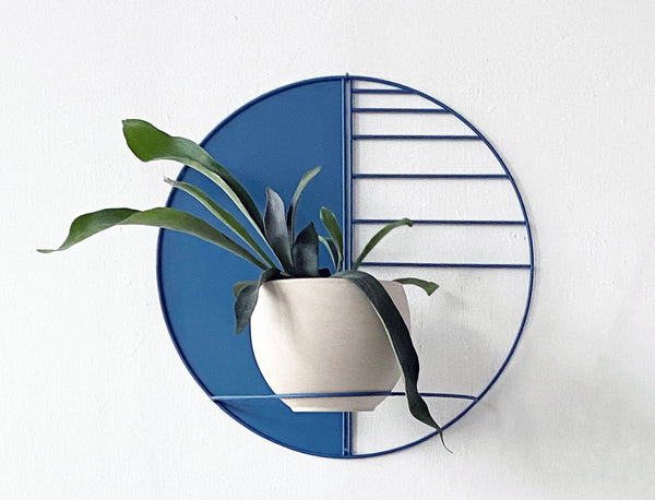 Circle Geo Metal Wall Planter — Steel circle wall planter, made to order in fifteen powder-coat colors