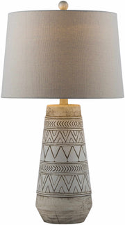 Geometric Etched Resin Table Lamp