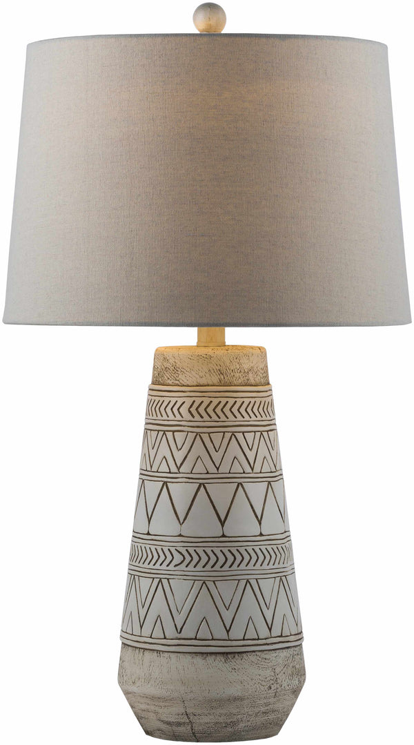 Geometric Etched Resin Table Lamp