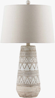 Geometric Etched Resin Table Lamp
