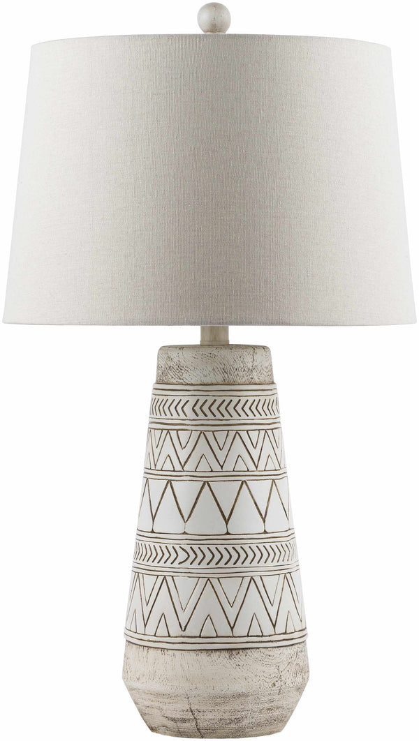 Geometric Etched Resin Table Lamp