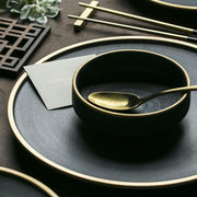 Matte Porcelain Dinnerware Set in a styled home setting