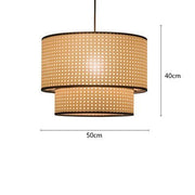 Rattan Weave Fabric Pendant Light