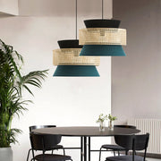 Rattan Weave Fabric Pendant Light