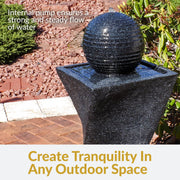 Twisted Pedestal Solar Ball Fountain