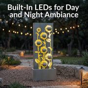 Galvanized Steel Sunflower Panel Fountain