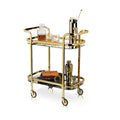Gold-Finish Mirrored Two-Tier Bar Cart