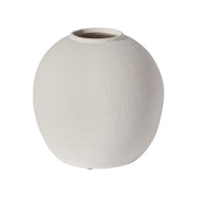 Textured Matte Ceramic Globe Vase — Rounded ceramic globe vase with a coarse matte finish and narrow collar opening