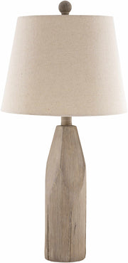 Wood-Grain Resin Table Lamp