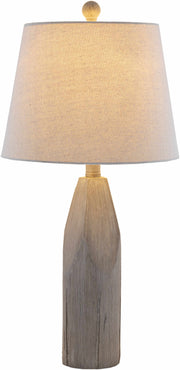 Wood-Grain Resin Table Lamp