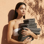 Waffle-Weave Cotton Bath Towel Set