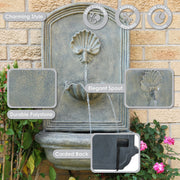 Polystone Shell-Spout Outdoor Wall Fountain