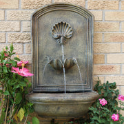 Polystone Shell-Spout Outdoor Wall Fountain