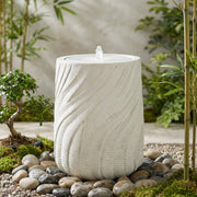 Spiral-Textured Polystone Outdoor Fountain