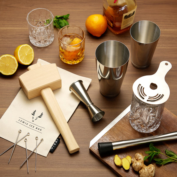 Crystal and Steel Cocktail Barware Set