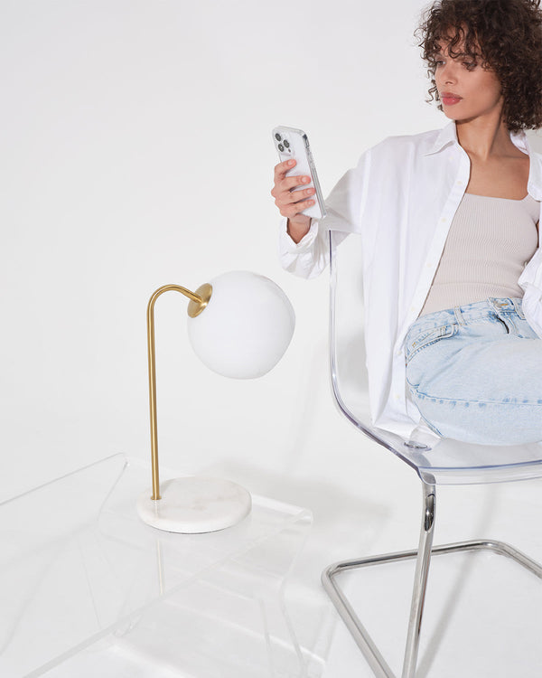 Globe Shade Brass Table Lamp