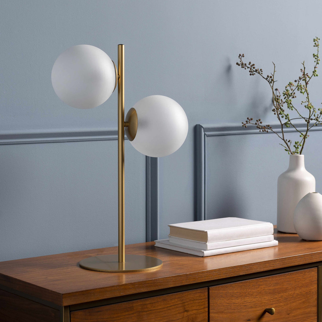 Dual Globe Glass Table Lamp