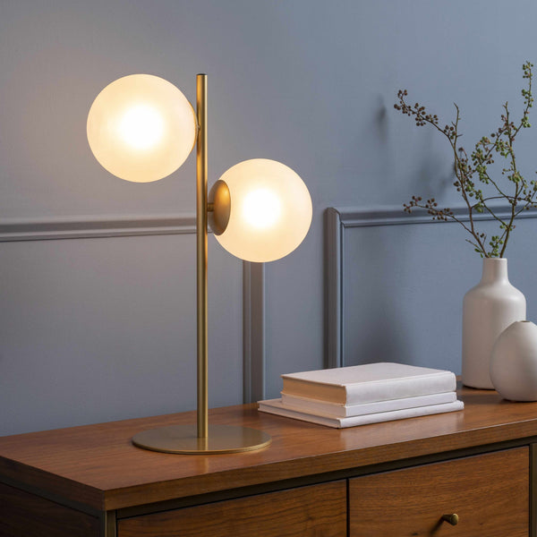 Dual Globe Glass Table Lamp