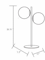 Dual Globe Glass Table Lamp