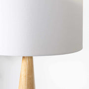 White Ceramic Wood Table Lamp