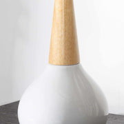 White Ceramic Wood Table Lamp