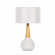 White Ceramic Wood Table Lamp