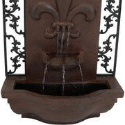 Fleur-de-Lis Scrollwork Outdoor Wall Fountain