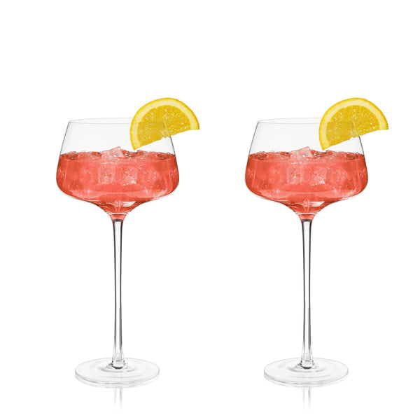 Angled Crystal Spritz Cocktail Glasses