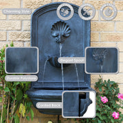 Polystone Shell-Spout Outdoor Wall Fountain