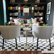 Black & Ivory Checkered Plush Rug