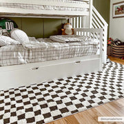 Black & Ivory Checkered Plush Rug