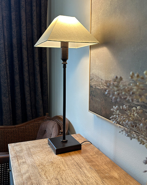 Ivory Adjustable Bronze Table Lamp