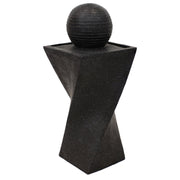 Twisted Pedestal Solar Ball Fountain