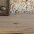 Brass Laurel Place Card Holder Set — Set of four cast brass laurel holders for place cards and escort cards