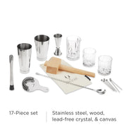 Crystal and Steel Cocktail Barware Set
