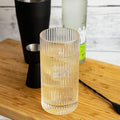 Ribbed Clear Glass Highball Tumblers