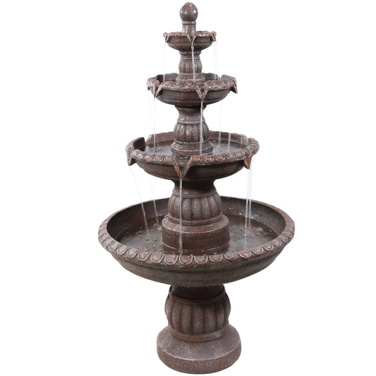 Four-Tier Faux Stone Outdoor Fountain
