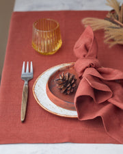 Linen Bundle: Runner & 6 Napkins (Russet) — bundle of 1 runner and 6 napkins