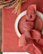 Linen Bundle: Runner & 6 Napkins (Russet) — bundle of 1 runner and 6 napkins
