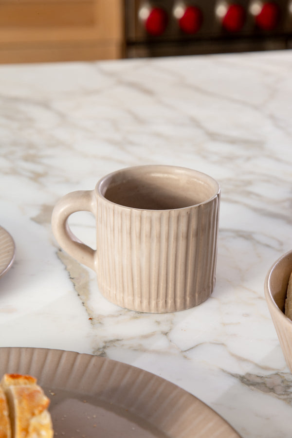 Fluted Stoneware Lines Mug – mugs (view 2) | Roost & Roam