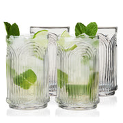 Arch-Pressed Crystal Highball Glass Set