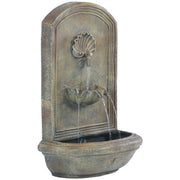 Polystone Shell-Spout Outdoor Wall Fountain